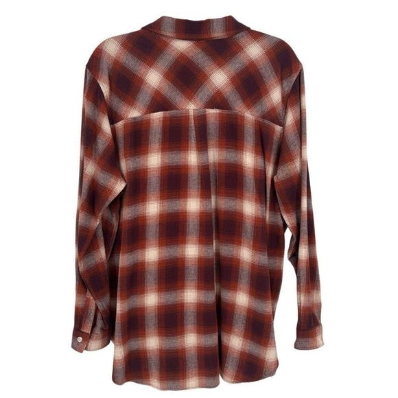 Gap Moana Plaid Flannel‎ Shirt Brown/Orange Size XL NWT - Picture 6 of 9
